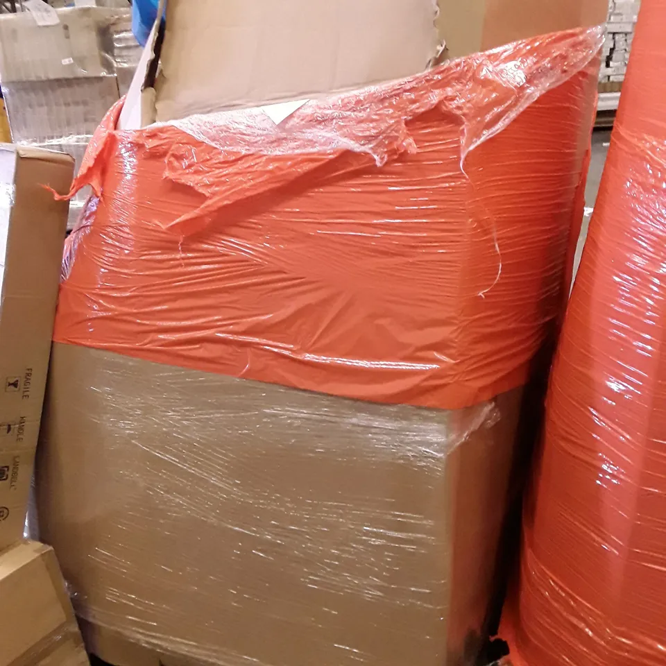 PALLET OF ASSORTED PRODUCTS INCLUDING TOILET SEAT, CONVECTOR HEATER, WALL MIRROR, GREEN SCREEN, MULTIFUNCTIONAL LAPTOP TABLE