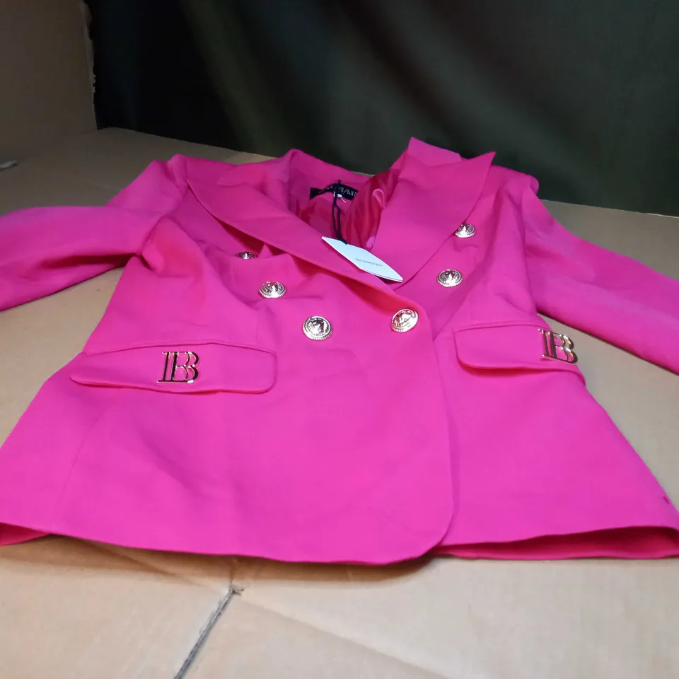 BALMAIN HOT PINK/GOLD BUTTON DETAILED BLAZER/JACKET - LARGE