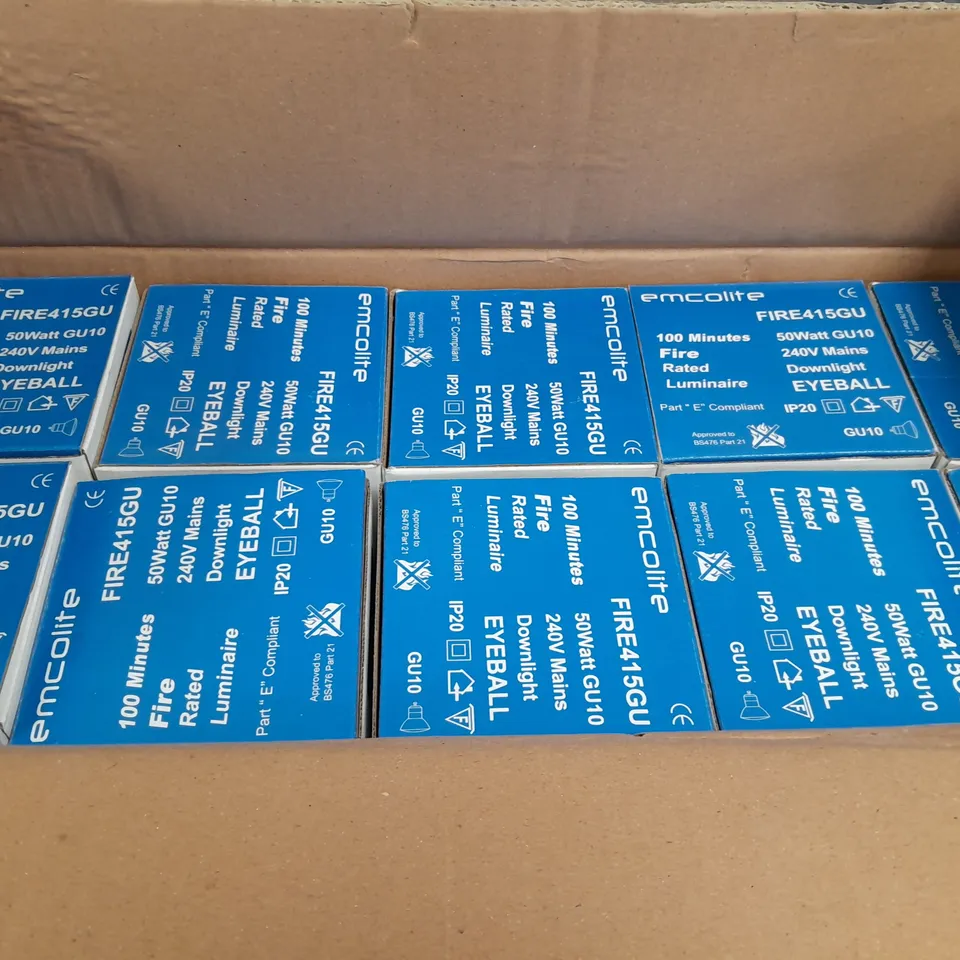 20 BOXED BRAND NEW EMCOLITE HR FIRE RATED EYEBALL DOWNLIGHTS