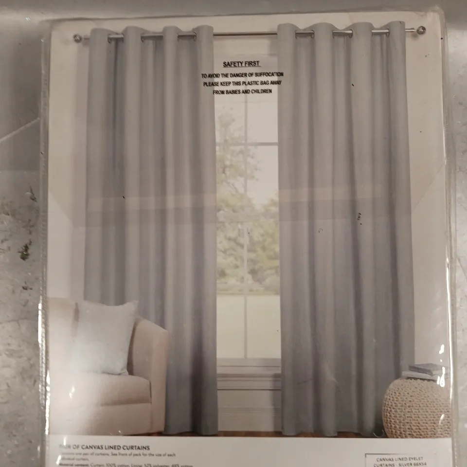 SEALED SASA CRAZE PAIR OF CANVAS LINED CURTAINS 168/137CM 