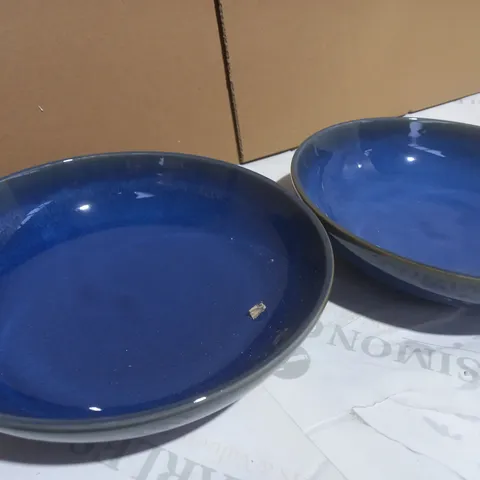 SET OF REACTIVE STONEWARE PASTA BOWLS 