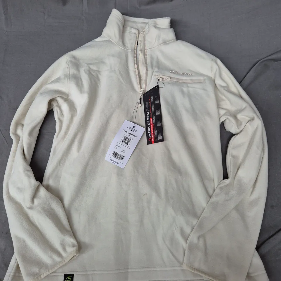 BERGHAUS PRISM 2.0 MICRO FLEECE HALF ZIP IN CREAM - UK 18