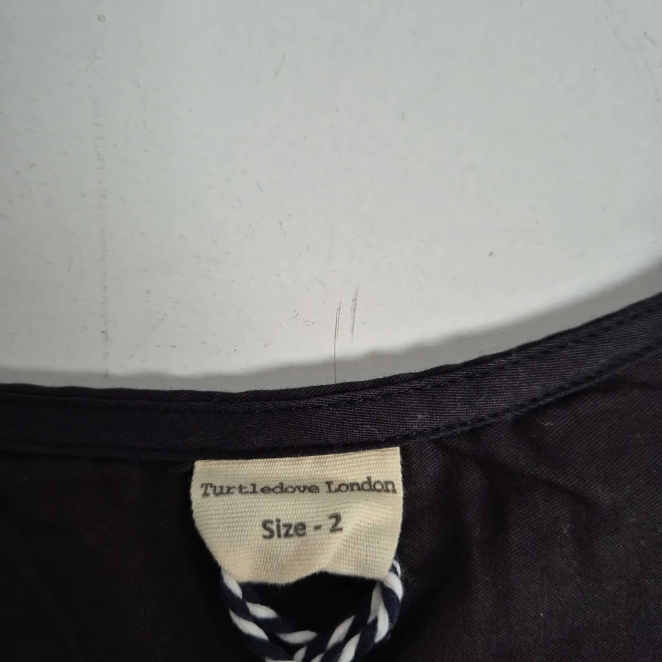 TURTLEDOVE LONDON BLACK NINA TUNIC – SIZE 2 (ORGANIC COLLECTION)