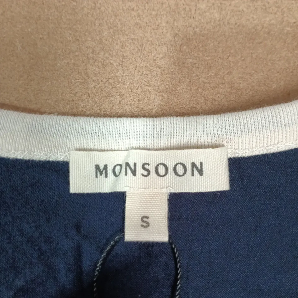 MONSOON NAVY TIE-FRONT TOP – WOMEN'S UK SIZE S