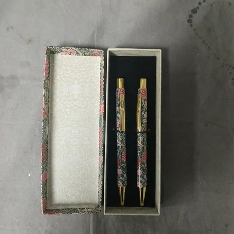 GIFT PEN SET WITH FLORAL PATTERN – TWO PENS IN PRESENTATION BOX