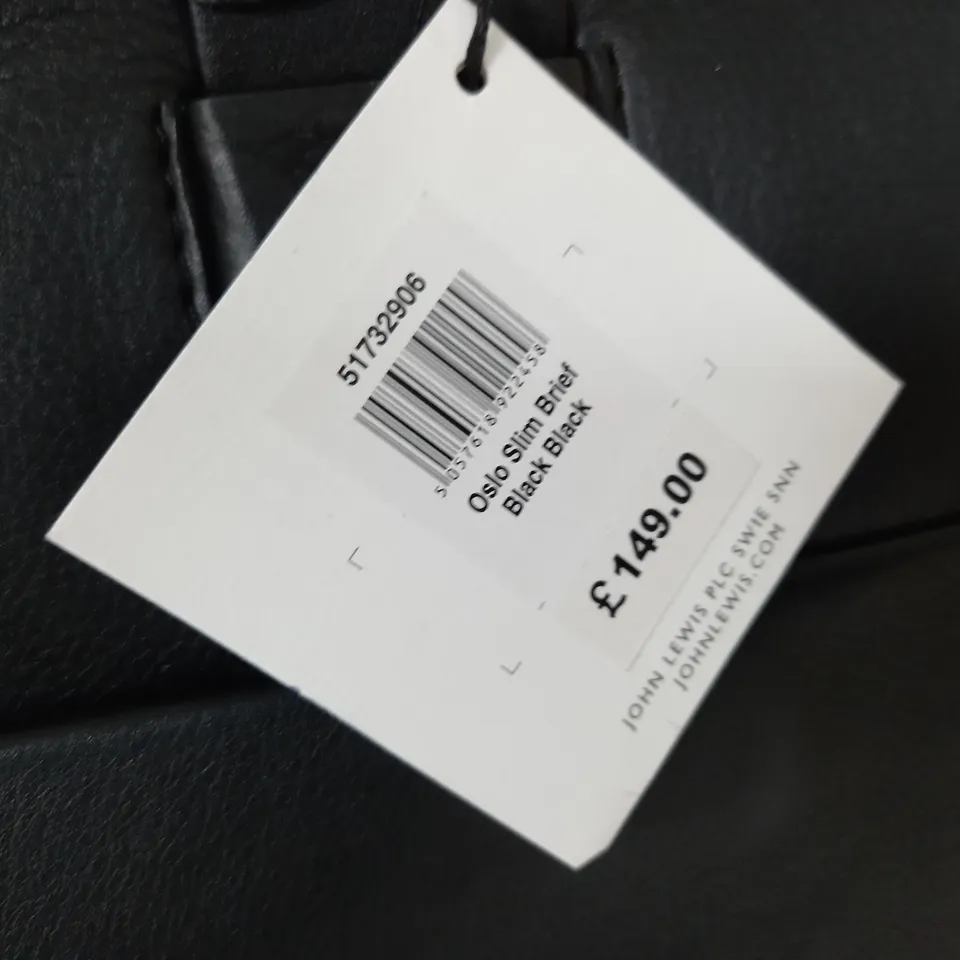 JOHN LEWIS OSLO SLIM BRIEF BLACK BAG
