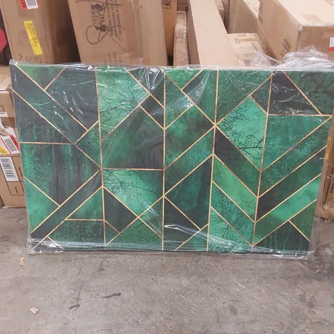 BOXED ABSTRACT NATURE EMERALD GREEN BY ELISABETH FREDRIKSSON - WRAPPED CANVAS 