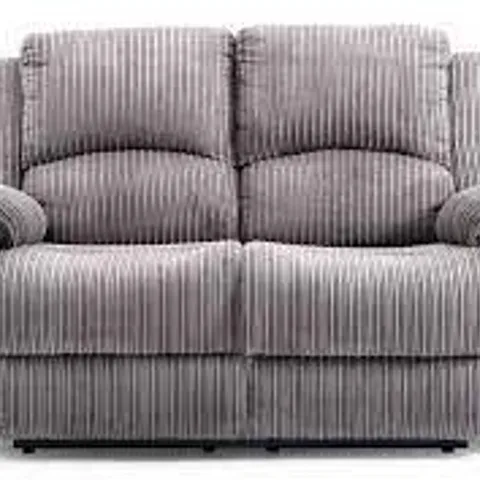 BOXED DESIGNER MANUAL RECLINING GREY FABRIC 2 SEATER SOFA (1 BOX)
