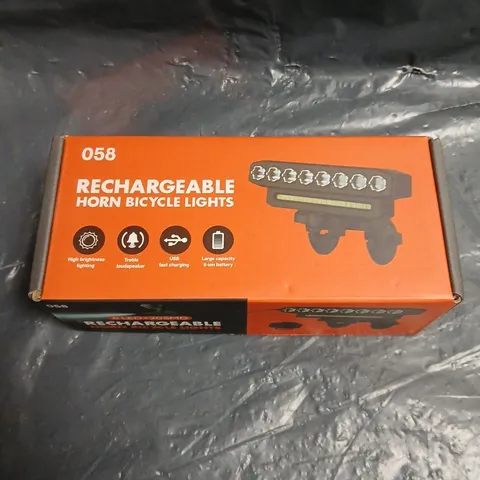 BOXED RECHARGEABLE HORN BICYCLE LIGHTS 