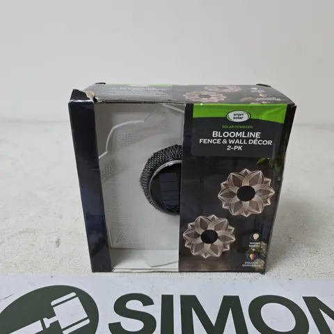 SMART SOLAR BLOOMLINE FENCE & WALL DΓCOR 2-PK β SOLAR GARDEN ORNAMENT
