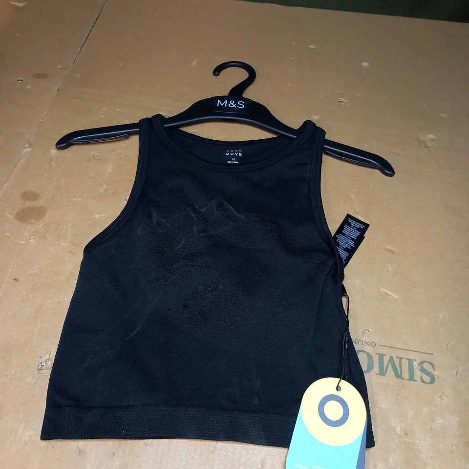 M&S GOOD MOVE CROPPED GYM TOP SIZE XS