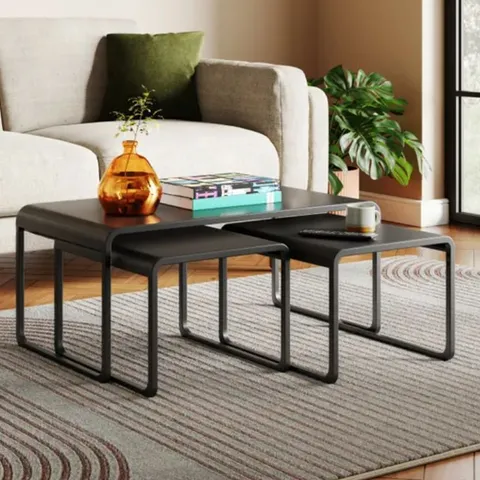 BOXED BOWIE NEST OF COFFEE TABLES - BLACK (1 BOX)