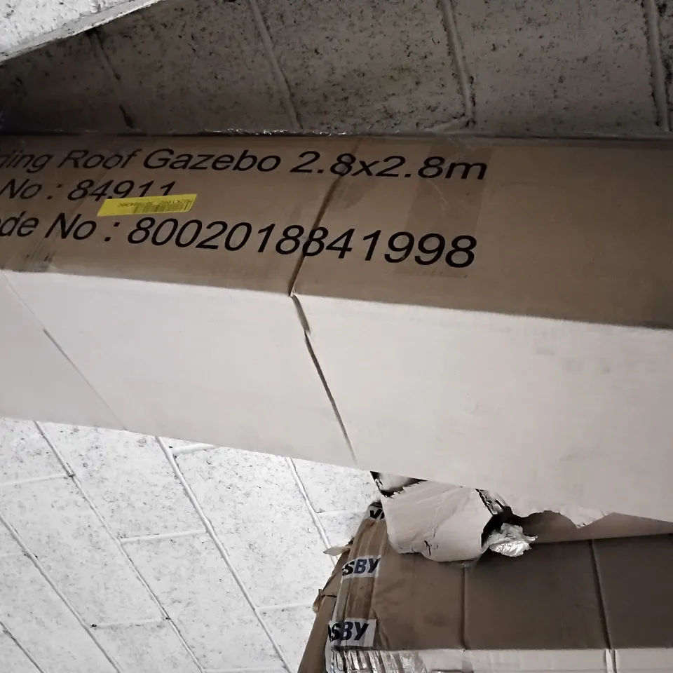 BOXED SLIDING ROOF GAZEBO 2.8 × 2.8M 