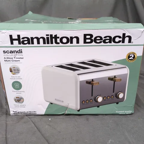 HAMILTON BEACH SCANDI COLLECTION 4-SLICE TOASTER β CREAM (MATT FINISH)