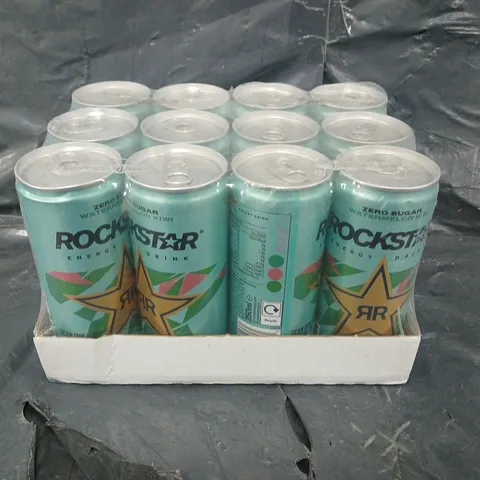 BOXED AND SEALED ROCKSTAR ENERGY DRINK - ZERO SUGAR - WATERMELON KIWI - X12 - COLLECTION ONLY 