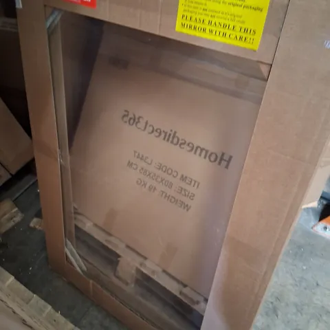 BRAND NEW BOXED HOMESDIRECT 365 CHAMPAGNE SILVER RECTANGULAR WALL MIRROR 107 X 76CM