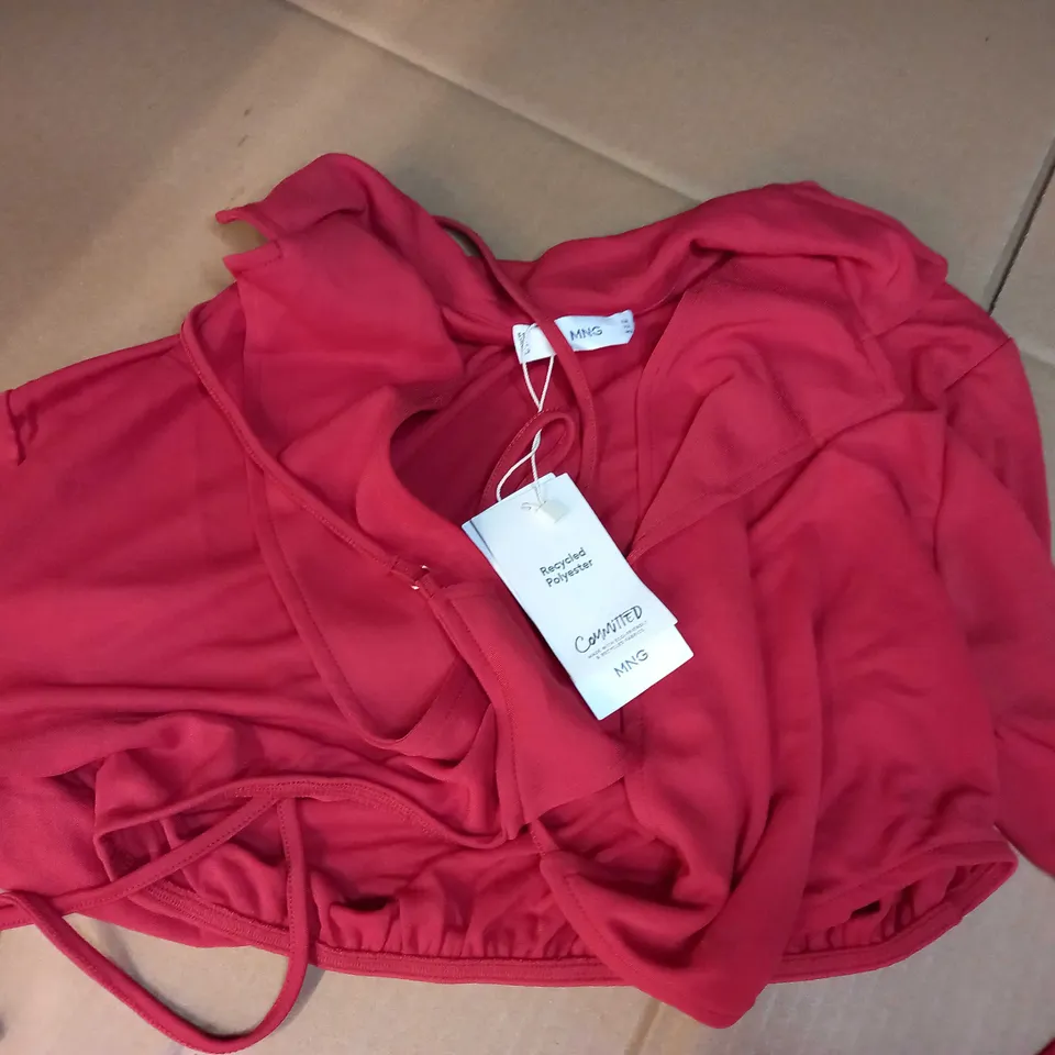 MNG BURNT ORANGE TIE FRONT CROPPED TOP - MEDIUM