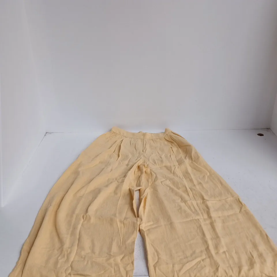 NOBODY'S CHILD LINEN YELLOW JEROW TROUSER – UK 8 (EU 36, USA 4) 