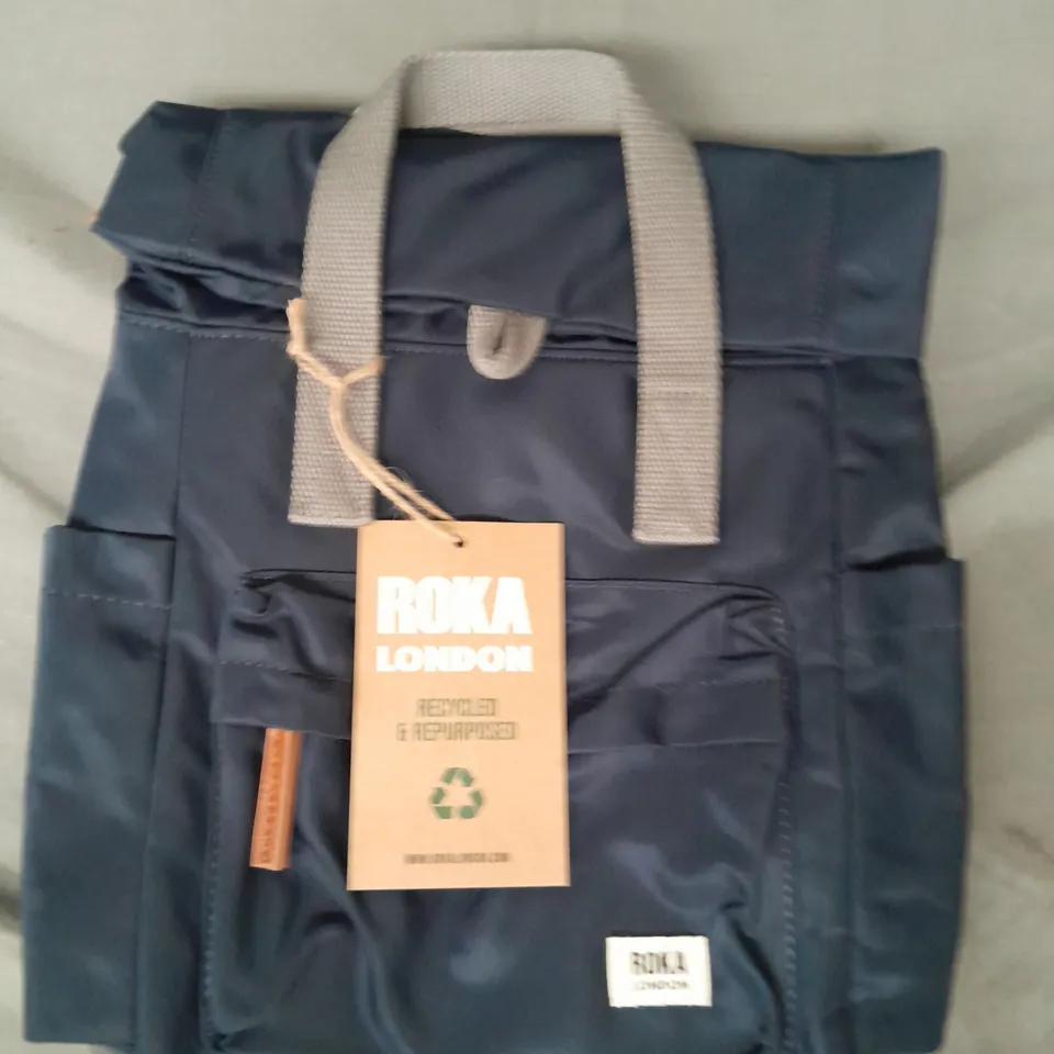 ROKA LONDON CANFIELD B RECYCLED NYLON BACKPACK IN NAVY