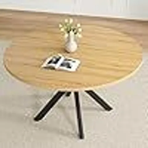 BOXED FARINI 1.2M ROUND DINING TABLE FOR 4-6 PEOPLE, NATURAL