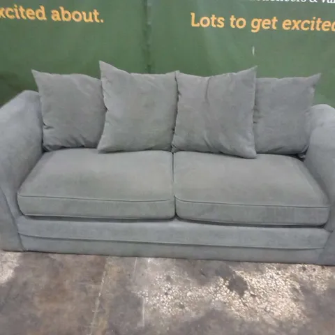 DESIGNER GREY FABRIC THREE SEATER SOFA