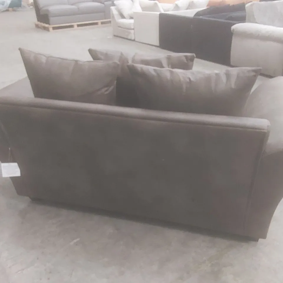 DESIGNER DURY 2 SEATER LEATHER LOOK SOFA - CHOCOLATE 