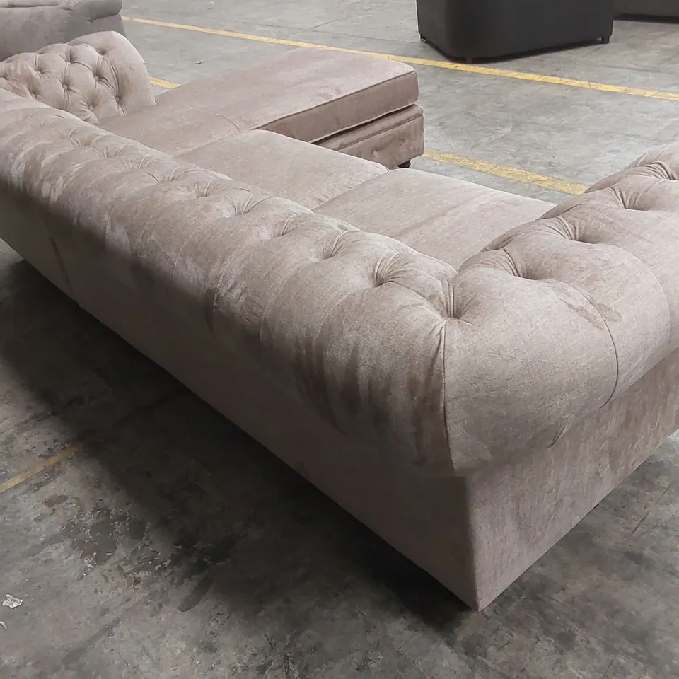 LAURA CHESTERFIELD FABRIC RIGHT HAND CORNER CHAISE  RRP £1999
