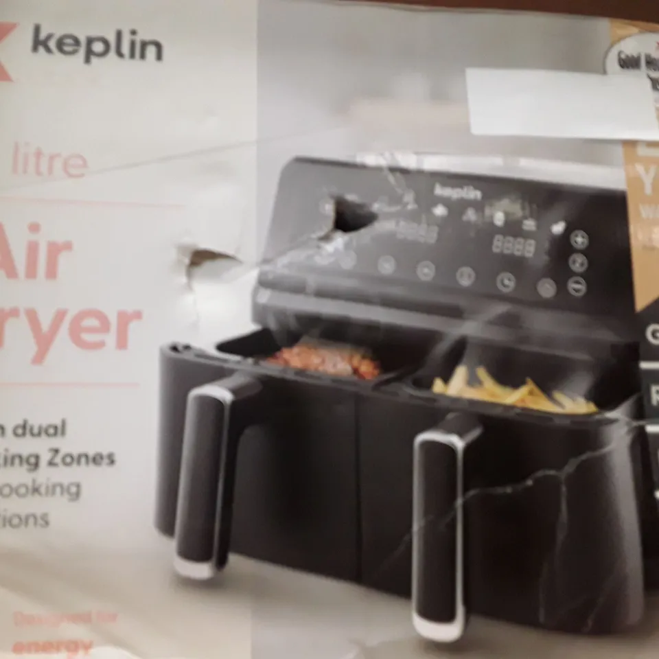 BOXED KEPLIN AIR FRYER WITH DUAL COOKING ZONES BLACK COLOUR