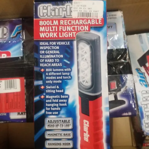 BOXED CLARKE MFL800R RECHARGEABLE MULTI FUNCTION WORK LIGHT (800 LM)