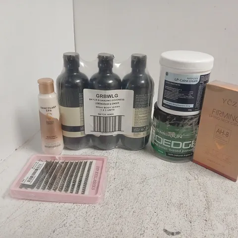 APPROXIMATELY 15 ASSORTED HEALTH & BEAUTY PRODUCTS TO INCLUDE BAYLIS & HARDING BODY WASH, LP-CAINE CREAM, SANCTUARY SPA BODY LOTION, ETC - COLLECTION ONLY