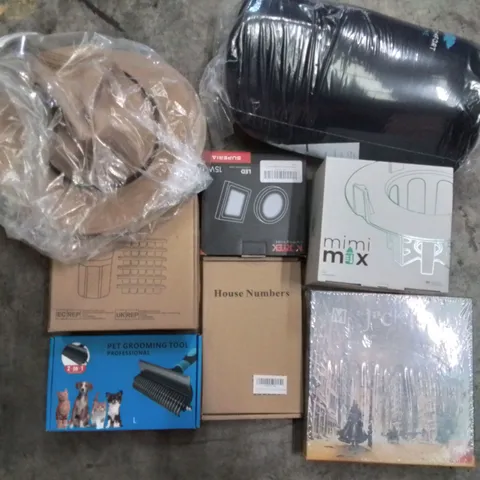 PALLET TO CONTAIN AN ASSORTMENT OF HOUSEHOLD ITEMS TO INCLUDE HATS, PET GROOMING EQUIPMENT, BOARD GAMES AND LED LIGHTS ECT