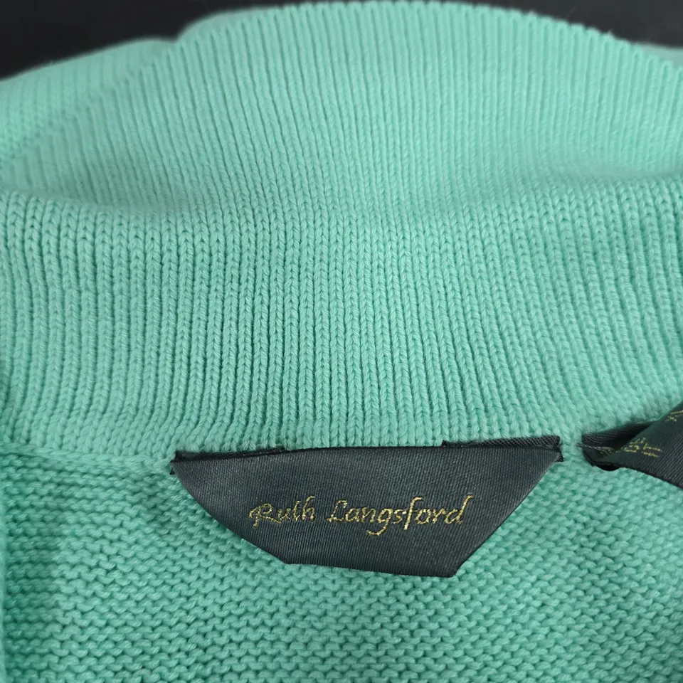 RUTH LANGSFORD MINT GREEN KNIT CARDIGAN – UK SIZE L 