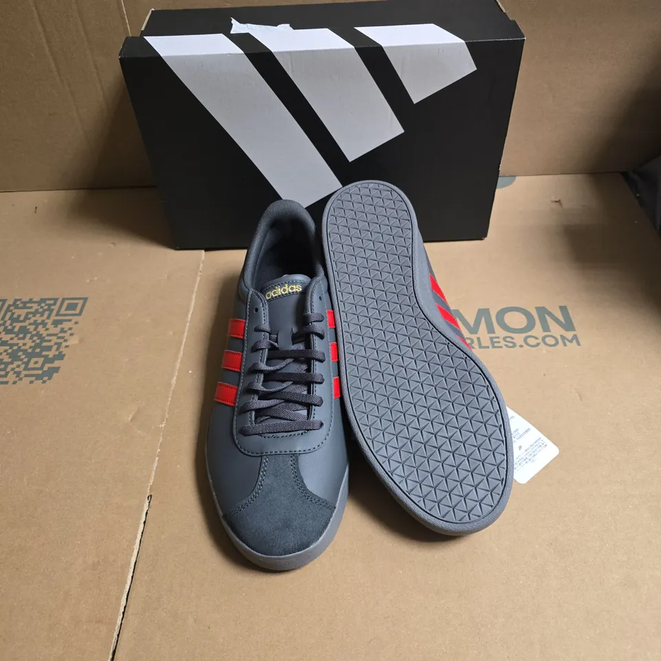 BOXED ADIDAS VL COURT BASE TRAINERS - UK SIZE 9