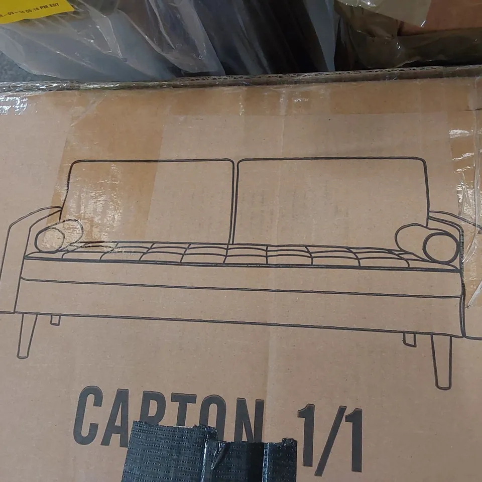 BOXED 3 SEATER UPHOLSTERED SOFA - BEIGE (1 BOX)