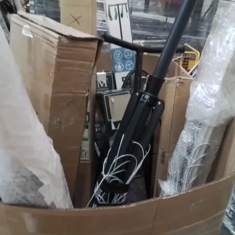 PALLET OF ASSORTED HOUSEHOLD GOODS AND PRODUCTS TO INCLUDE;PARASOL,IRONING BOARD,CLOTHES AIRERS
