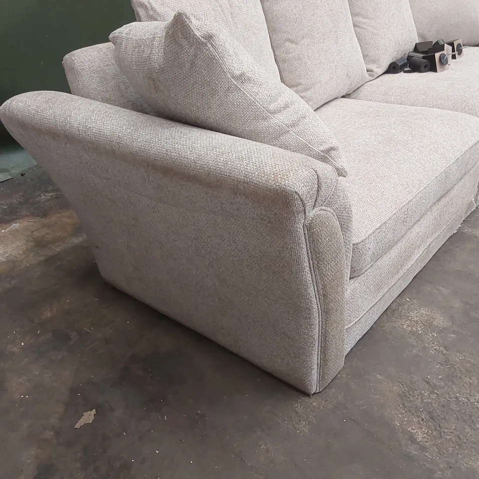 QUALITY DESIGNER CHUNKY WEAVE UPHOLSTERED SOFA 