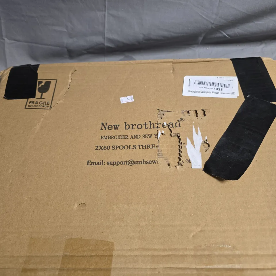 WOODEN SPOOL THREAD RACK FOR 60 SPOOLS (2 X 60) – CRAFTS STORAGE. ONE SPOOL DAMAGED