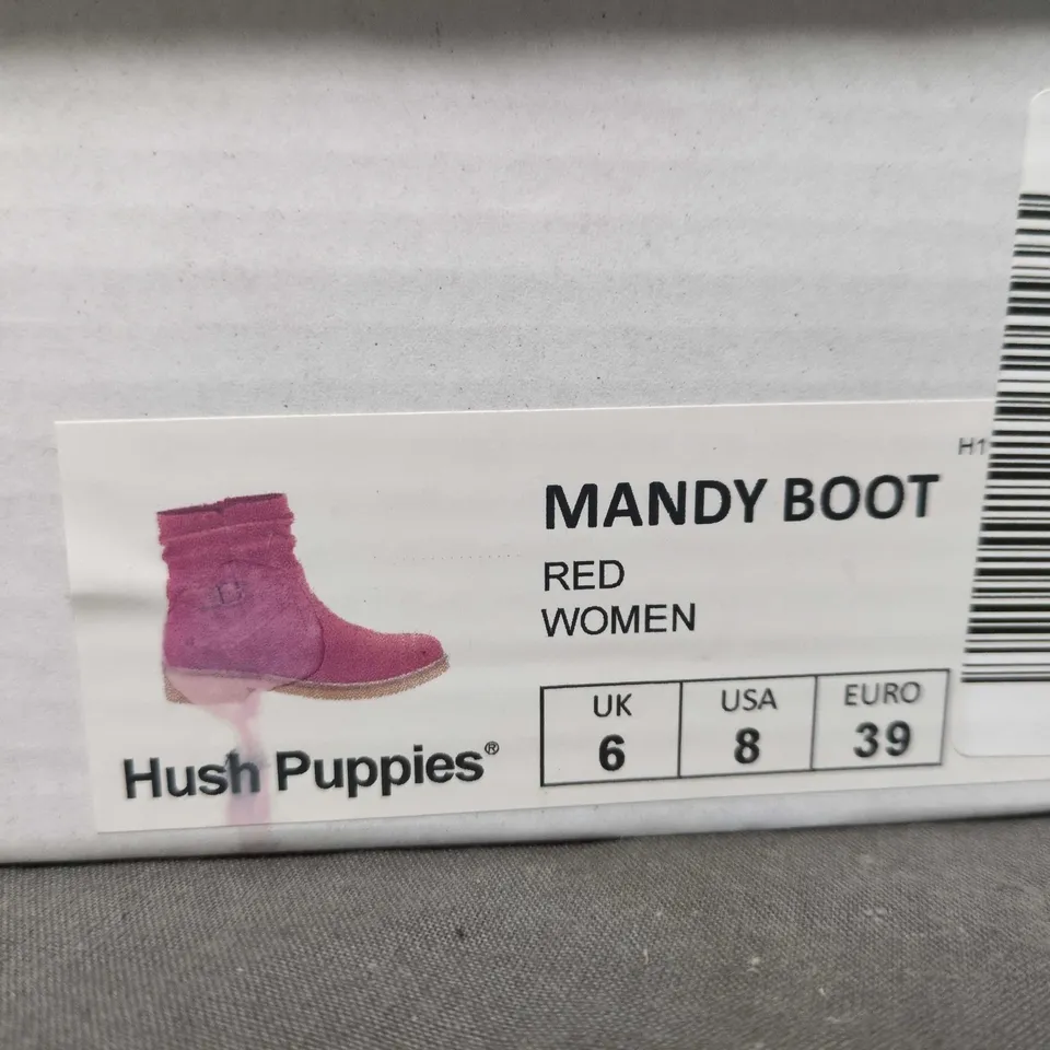 HUSH PUPPIES MANDY BOOT – RED, WOMEN'S UK 6 (US 8, EU 39)