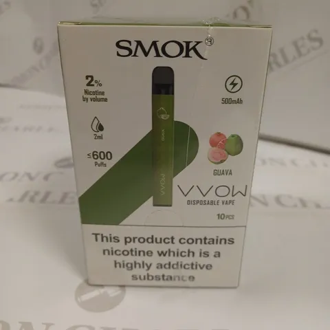 SEALED SMOK VVOW 10-PACK OF DISPOSABLE VAPES - GUAVE