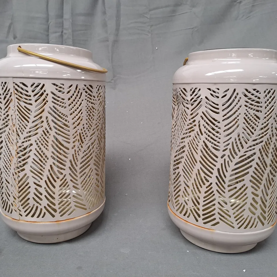 BOXED GARDEN REFLECTIONS SET OF 2 PATTERNED LANTERNS