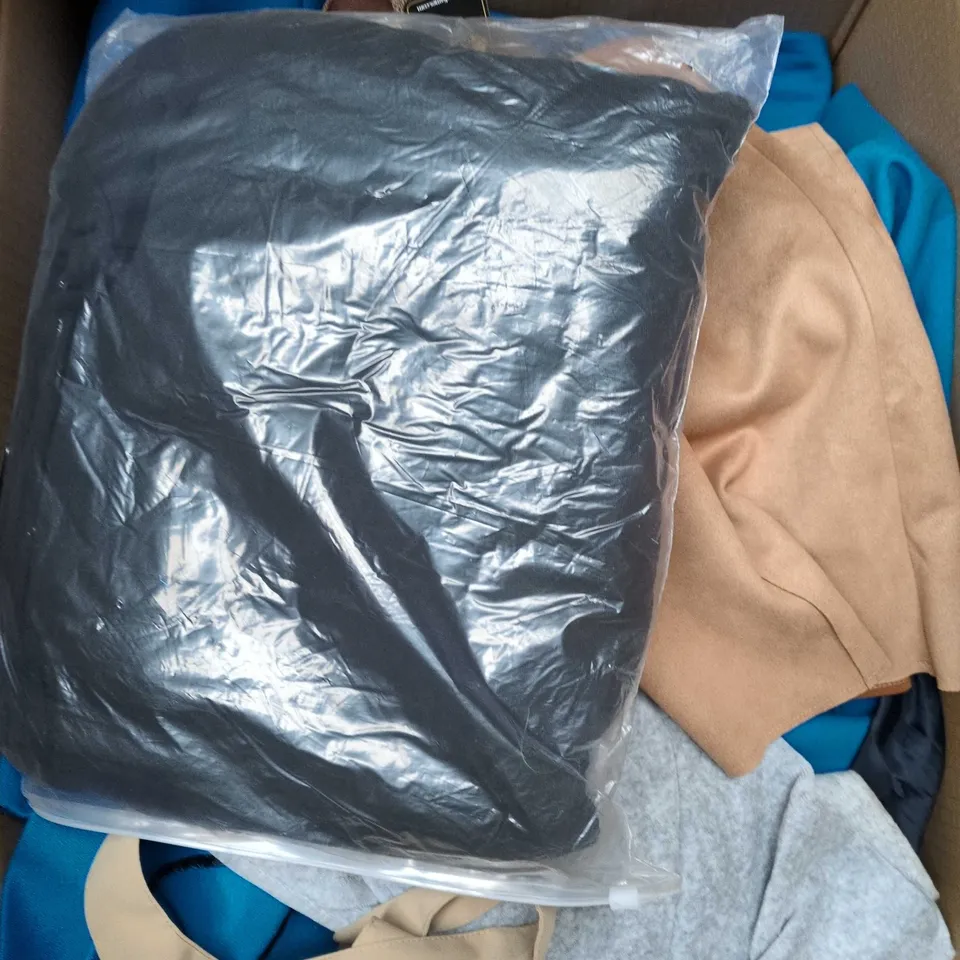 APPROXIMATELY 20 ASSORTED CLOTHING PRODUCTS IN VARIOUS STYLES & SIZES TO INCLUDE JACKETS, T-SHIRTS, DRESSES ETC