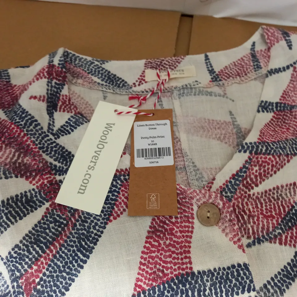woolovers linen button through dress - 10