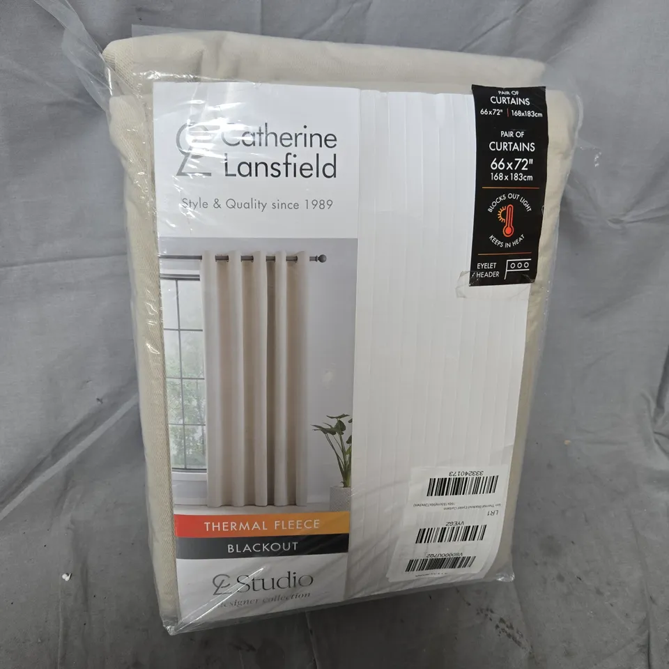CATHERINE LANSFIELD PAIR OF CURTAINS – THERMAL FLEECE BLACKOUT, 66X72