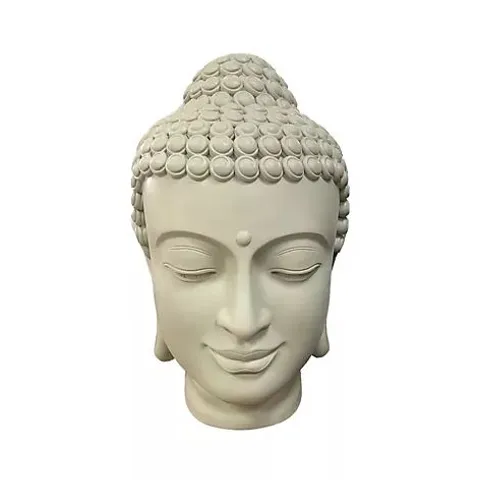 K BY KELLY HOPPEN OUTDOOR LARGE BUDDHA HEAD STATUE IN LIGHT TAUPE
