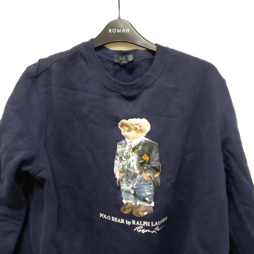 POLO RALPH LAUREN 'POLO BEAR' JUMPER IN NAVY - LARGE