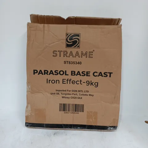 BOXED STRAAME CAST 9KG PARASOL BASE IN IRON EFFECT