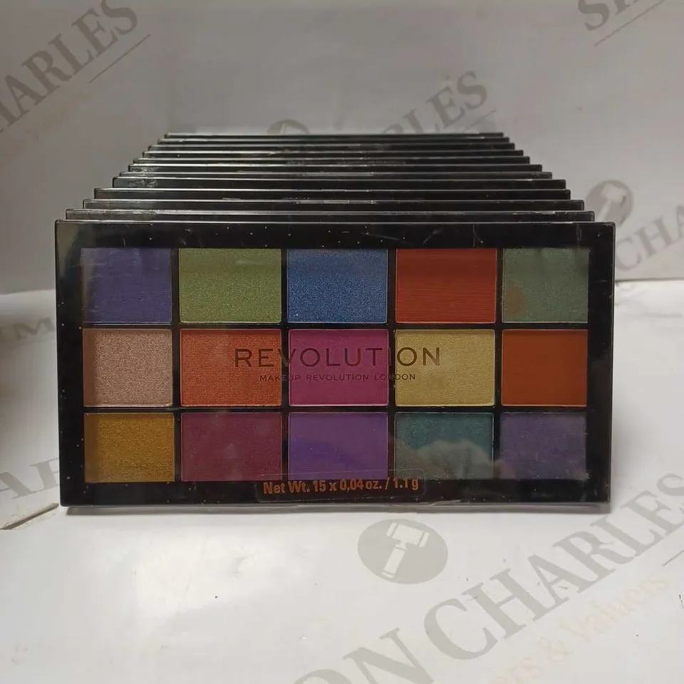 LOT OF APPROX 13 REVOLUTION MAKEUP RE-LOADED EYESHADOW PIGMENT PALETTES