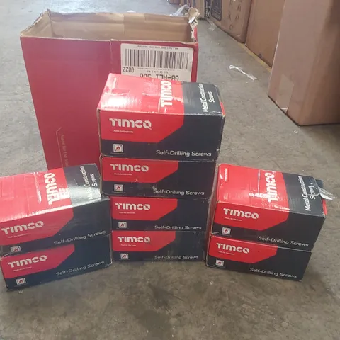 BOX CONTAINING APPROXIMATELY 7000 TIMCO SELF-DRILLING METAL CONSTRUCTION SCREWS 