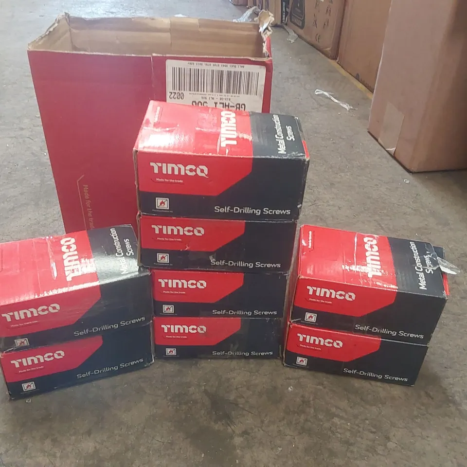 BOX CONTAINING APPROXIMATELY 7000 TIMCO SELF-DRILLING METAL CONSTRUCTION SCREWS