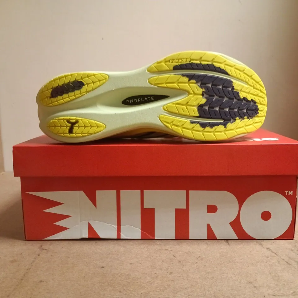 BOXED PAIR OF PUMA NITRO TRAINERS IN APPLE SPRITZ/LUX LIME SIZE UK 11